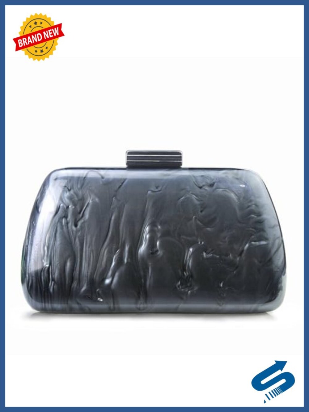 Acrylic Evening Clutch Bag Detachable Chain Strap Marble Purse Wedding Party